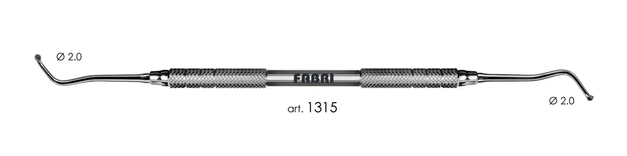 Экскаватор 1315, d 2,0 мм, ручка d 6 мм, Fabri - двухугловой