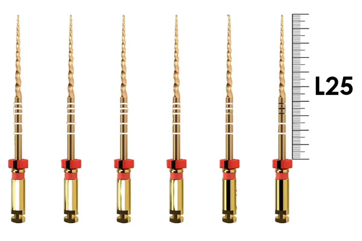 ProTaper Gold 25мм F2 (6 шт), Dentsply Sirona - машинные файлы, стерильные, красные