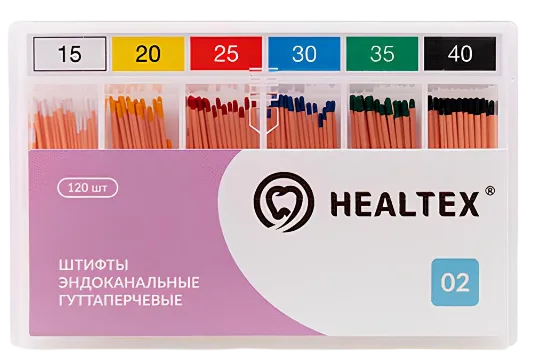 Штифты гуттаперчевые Healtex .02, размер 60 (120 шт.)