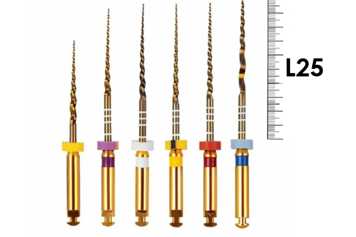 Gold-Taper 25мм ассорти (SX, S1, S2, F1, F2, F3), Геософт - машинный инструмент для обработки корневых каналов
