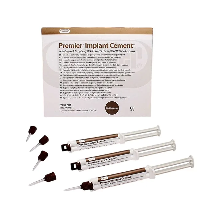 Premier Implant Cement Value Pack (3 х 5 мл + 25 насадок) - безэвгенольный цемент для фиксации
