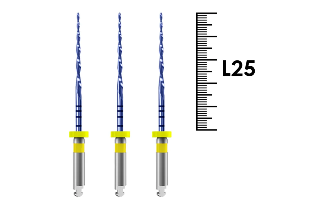 Blue Storm 25мм .02, N50 (3 шт), Sani - машинные ротационные эндо файлы