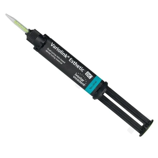 Variolink Esthetic DC (Вариолинк Эстетик DC), neutral (светлый), шприц (1х5 граммов) композитный цемент двойного отверждения для постоянной фиксации реставраций, рентгеноконтрастный. Вариолинк Эстетик DC, Ivoclar-Vivadent