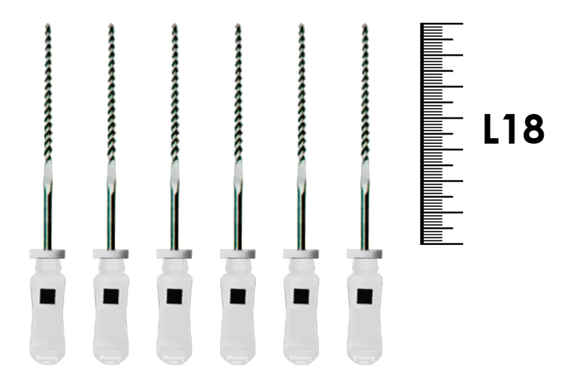 K-Flexofile ReadySteel 18мм №15 (6 шт), Dentsply Sirona - ручные файлы, каналорасширители, укороченный шаг, стерильный блистер