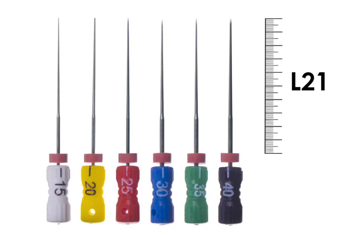 Finger Plugger (Фингер плаггер) L21 Assortment .02 (6 шт), MICRO-MEGA - плаггеры, сталь, инструменты эндодонтические, ассорти