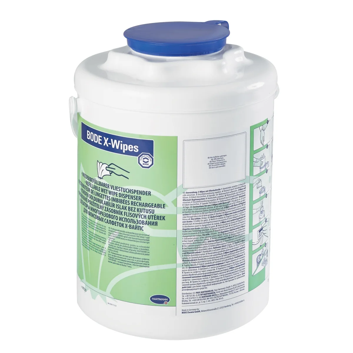 Диспенсер для салфеток Paul Hartmann Bode X-Wipes 98137003 круглый голубая крышка, BODE Chemie