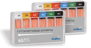 Штифты гуттаперчевые, размер 25, конусность 04 (60 шт.), DiaDent