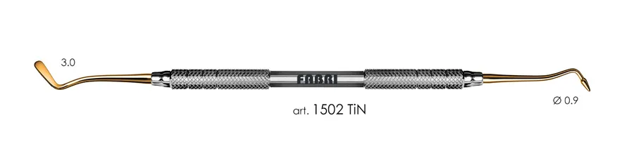 Гладилка 1502 TiN, d 0,9 мм, ручка d 6 мм, Fabri - средняя, с конусовидным штопфером, покрытие нитрид титана