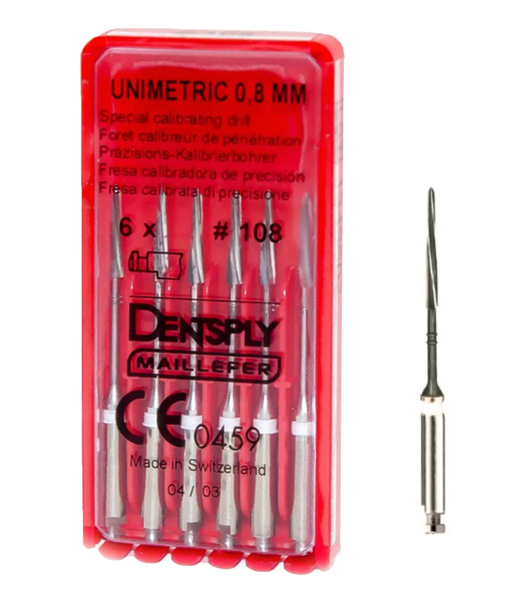 Unimetric пенетрационный дриль №108 белый 1 полоса (6 шт), Dentsply Sirona