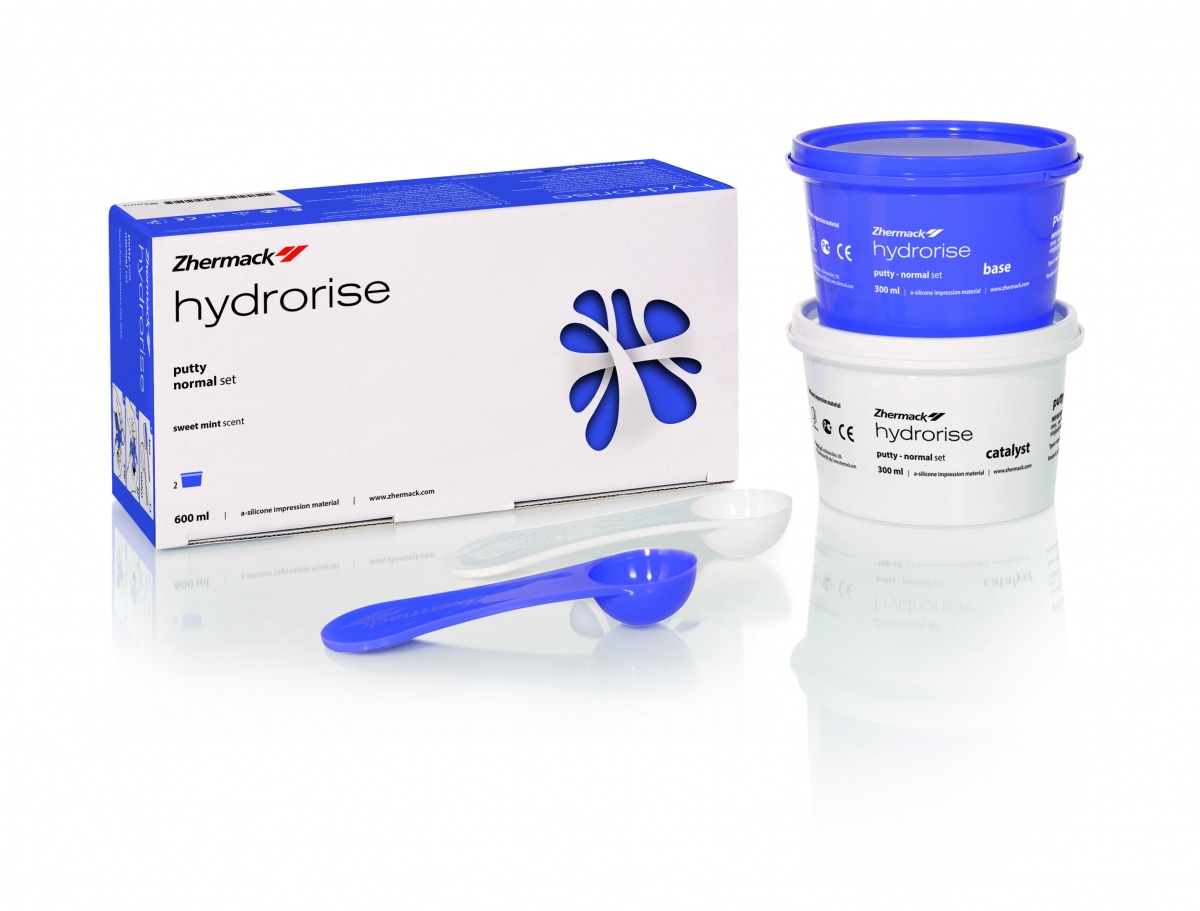 А-силикон высокой вязкости Hydrorise Putty Normal Set. (300+300) слепочная масса, А-силикон для как для одноэтапной так и для двухэтапной техники. Гидрорайз патти нормал сет
