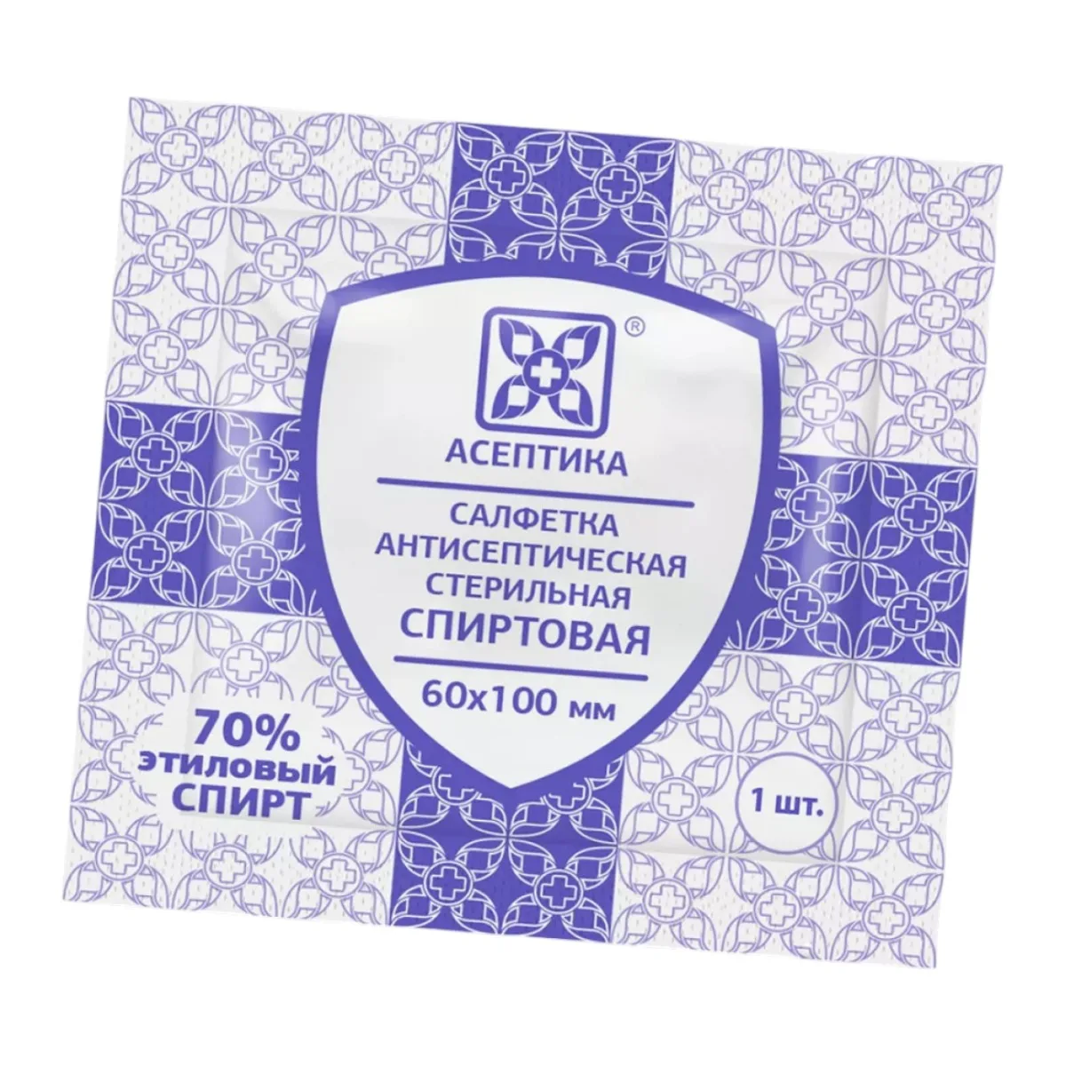 Салфетка антисептическая спиртовая, 60х100 мм (15 шт) Асептика