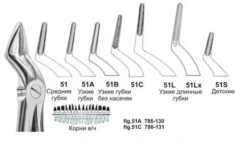 Щипцы для удаления корней верхней челюсти, узкие длинные губки, №51L, Surgicon