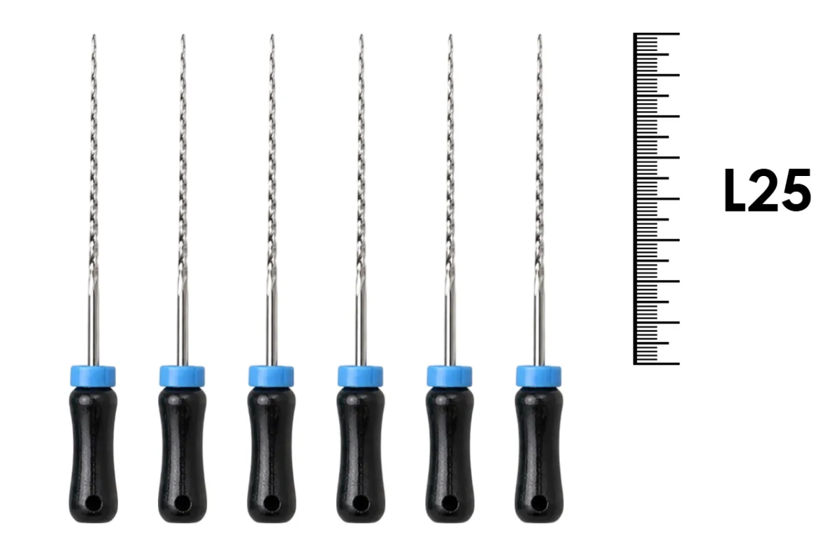 K-Reamer 25мм №40 (6 шт), Dentsply Sirona - ручные файлы, каналорасширители, нержавеющая сталь