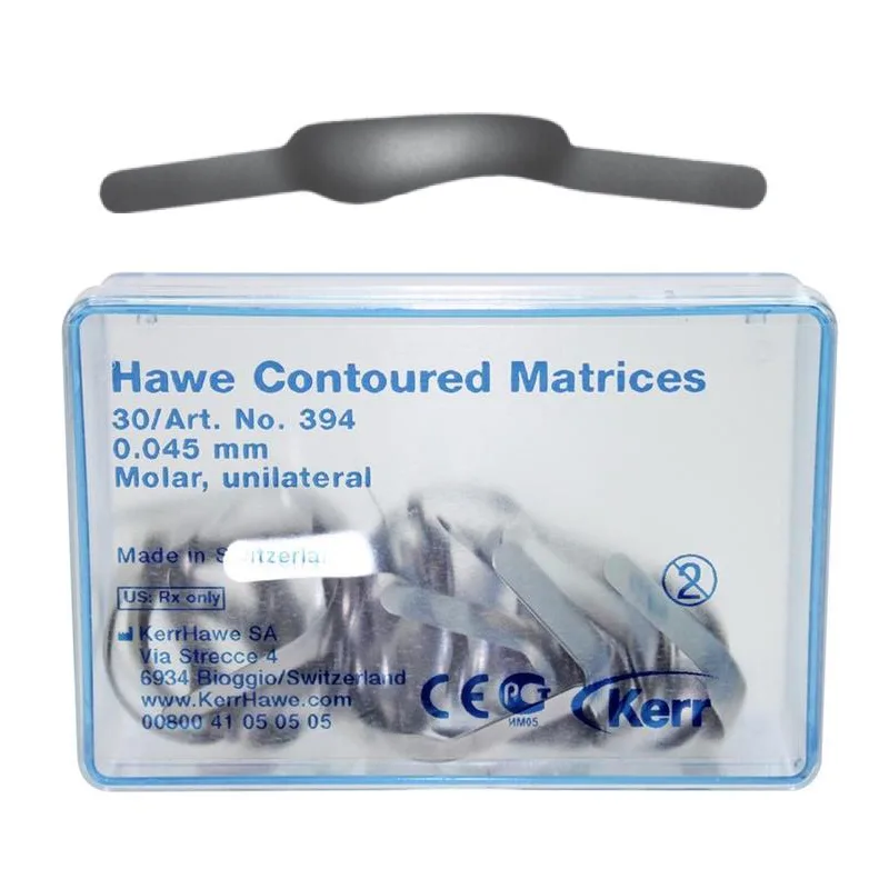 Матрицы Contoured Molar 394, двухстор., 0,045мм 30шт. (KerrHawe)
