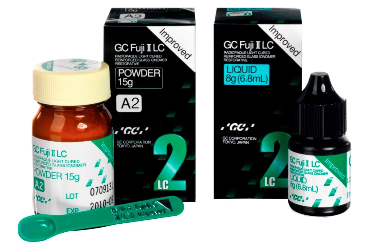 Fuji II LC А2 порошок - (1 х 15гр.) + жидкость - (1 х 6,8мл.)