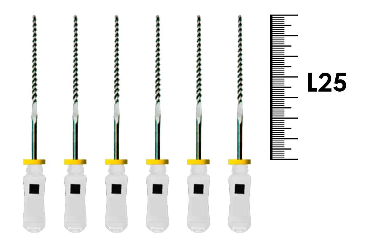 Flexofile Senseus 25мм №45 (6 шт), Dentsply Sirona - ручные файлы, каналорасширители, укороченный шаг, стерильный блистер