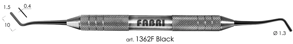 Гладилка Fabri 1362F Black d=1,3мм, черное покрытие эргономичная ручка