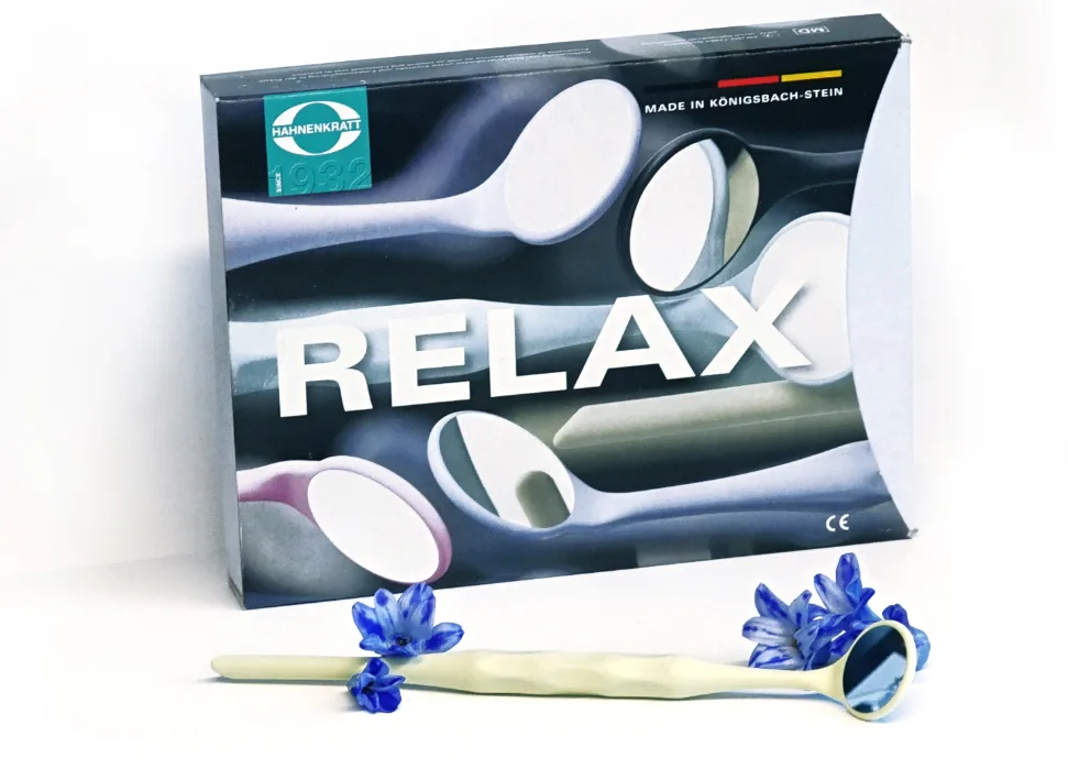 Relax FS Ultra, 22 мм, цвет Pastel Yellow, Hahnenkratt - зеркало стоматологическое родиевое ультраяркое с ручкой