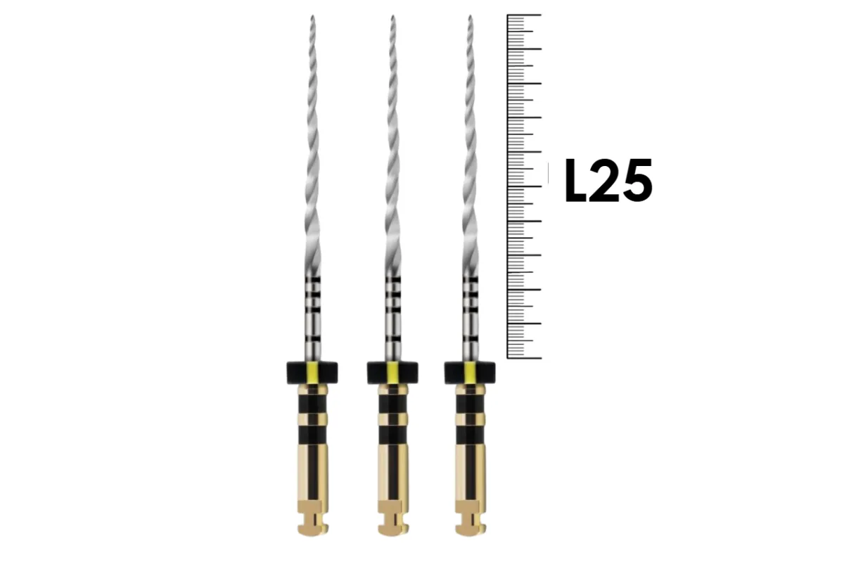 ProTaper Next 25мм X4 (3 шт), Dentsply Sirona - машинные файлы, NiTi, с переменной конусностью, стерильные, черные