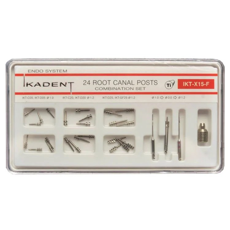 Штифты Ikadent IKT-X15- F (С05 х 4, D05 х 4, С20 х 4, D20 х 4, D25 х 4, GF25 х 4, развертка х 2, фреза торцевая, ключ инстументальный) Ikadent (Икадент)