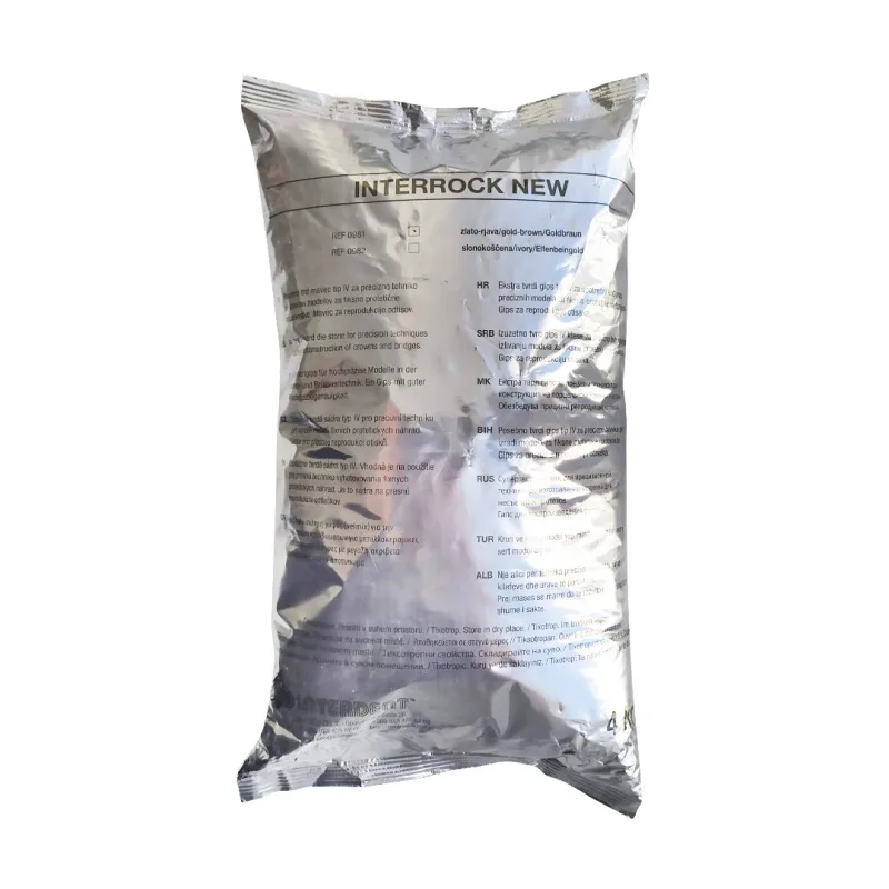 Interrock New гипс 4 класса, золотисто-коричневый, алу-пакет, 4кг, 1шт