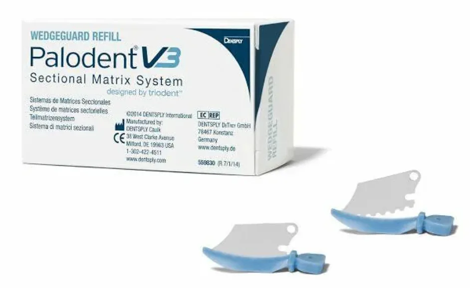 Матрицы Palodent Plus - клинья средние с защитой, 50 штук (голубые)
