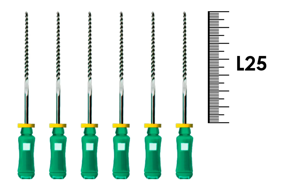 Flexofile Senseus 25мм №70 (6 шт), Dentsply Sirona - ручные файлы, каналорасширители, укороченный шаг, стерильный блистер