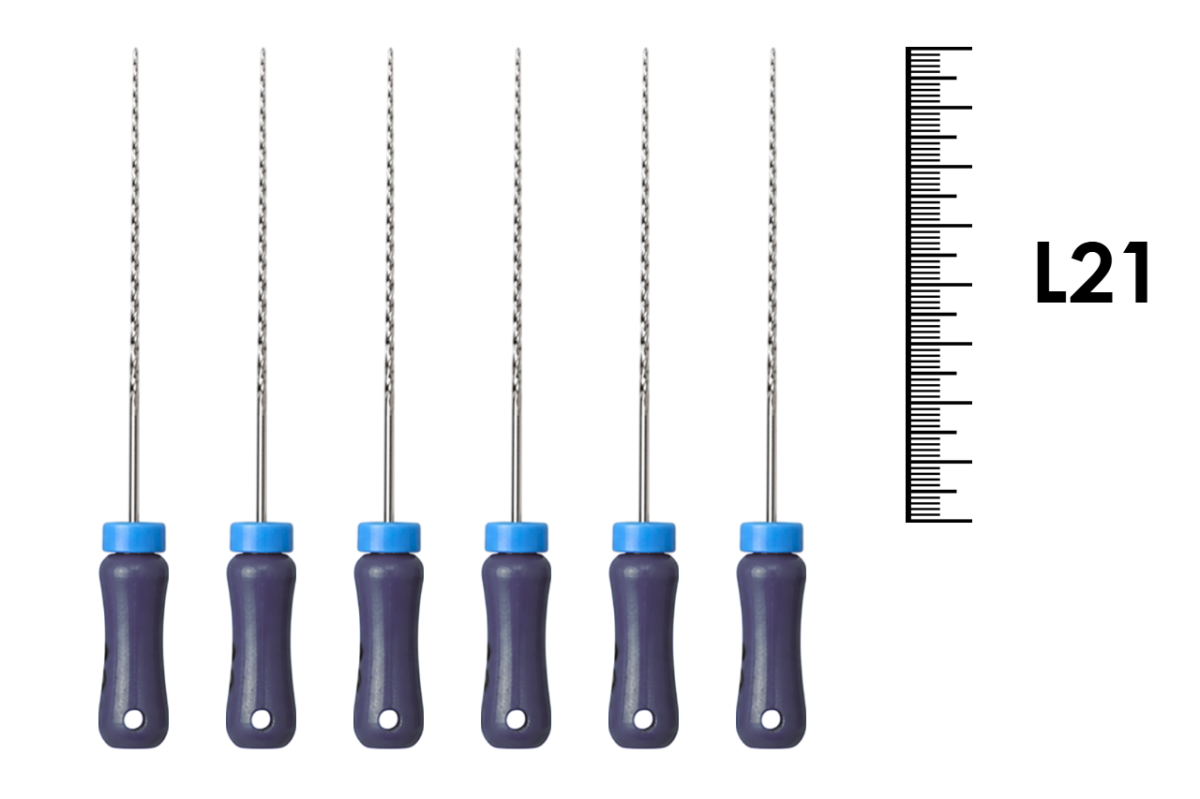K-Reamer 21мм №08 (6 шт), Dentsply Sirona - ручные файлы, каналорасширители, нержавеющая сталь