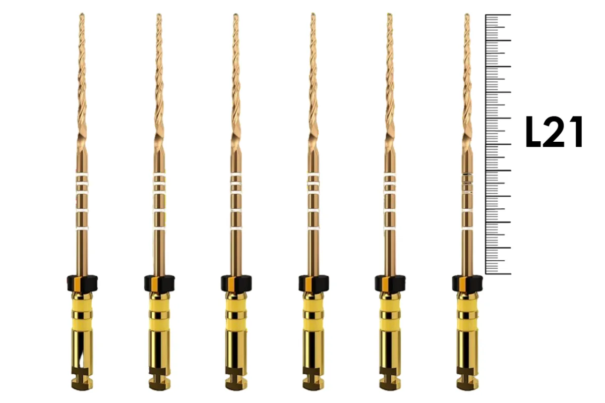 ProTaper Gold 21мм F5 (6 шт), Dentsply Sirona - машинные файлы, стерильные, коричневые