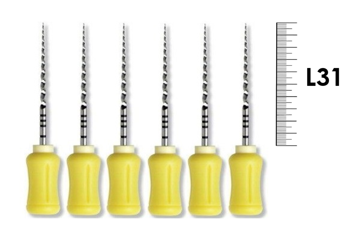 ProTaper Univ. Hand use F1/31мм 6 шт. - ручной файл с прогрессирующей конусностью (желтый).