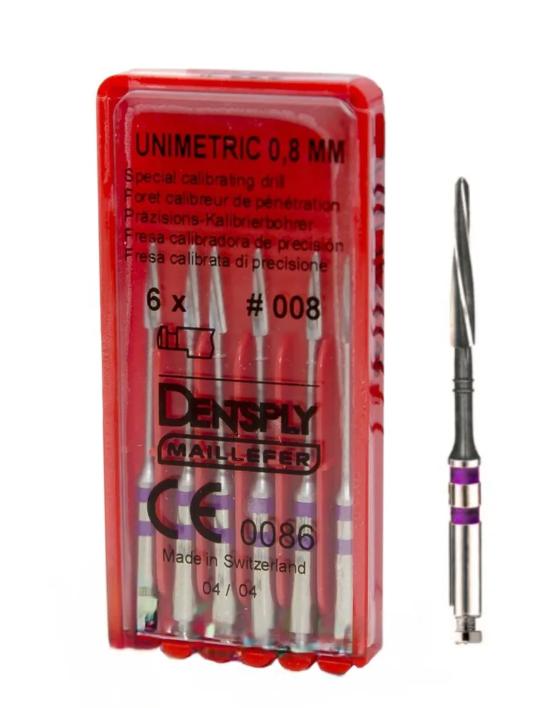 Unimetric калибровочный дриль №008 фиолет. 2 полосы (6 шт), Dentsply Sirona