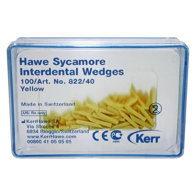 822/40 Клинья Sycamore Interdental Wedges жёлтые  (100шт), Kerr Hawe