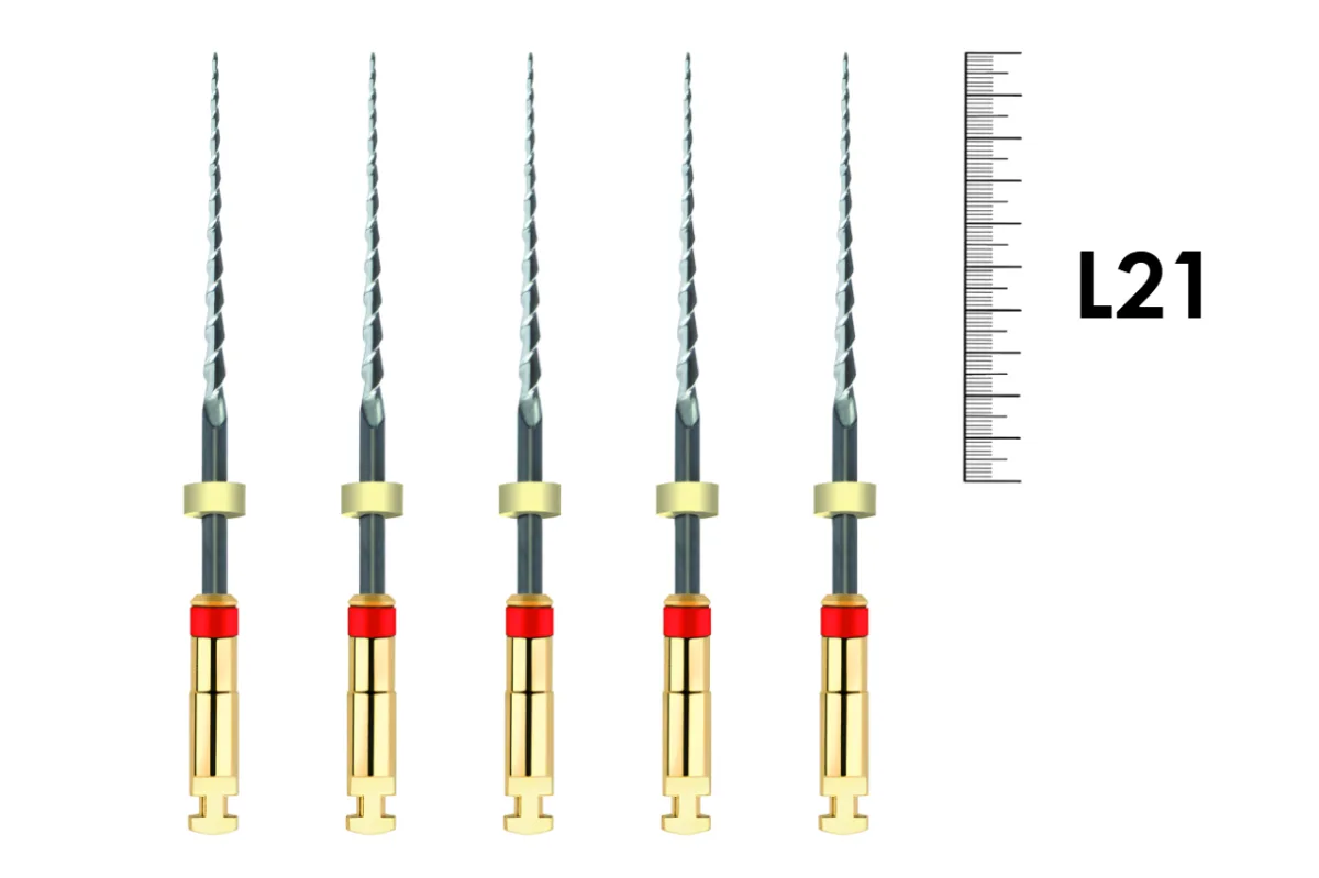 One Shape 21мм .06 №25 (5 шт), MICRO-MEGA - машинные файлы, metal shank, стерильные