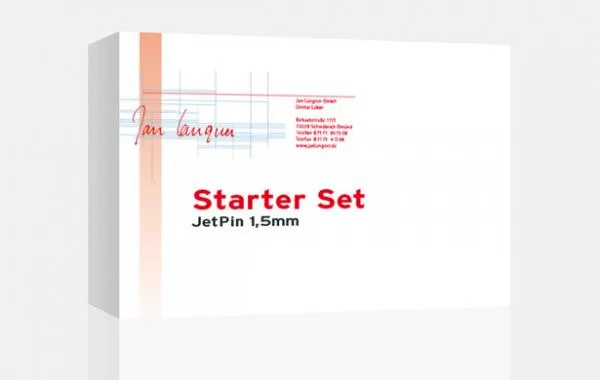 JetPin 1,5 мм: 100 Jet-Pin, 100 втулок, 50 Block-Pin, боры 1,5 и 2,0 мм, арт. 102, Jan Langner - набор стартовый