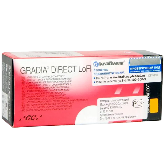 Gradia Direct LoFlo (2шпр.х1,5г) цвет А2, GC Corporation, Gradia Direct LoFlo, жидкотекучая Градия, Градия ЛоуФло, текучий светоотверждаемый композит