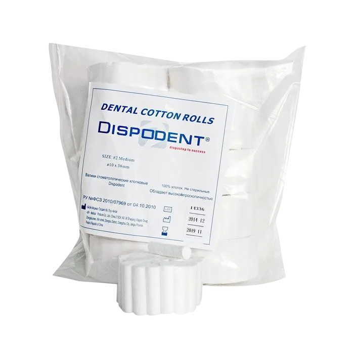 Валики ватные хлопковые Dispodent (500 шт)