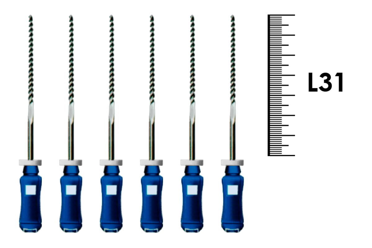 K-Flexofile ReadySteel 31мм №30 (6 шт), Dentsply Sirona - ручные файлы, каналорасширители, укороченный шаг, стерильный блистер
