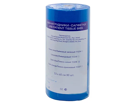 Салфетки нагрудные в рулоне 53 x 60 см, темно-синие, JNB
