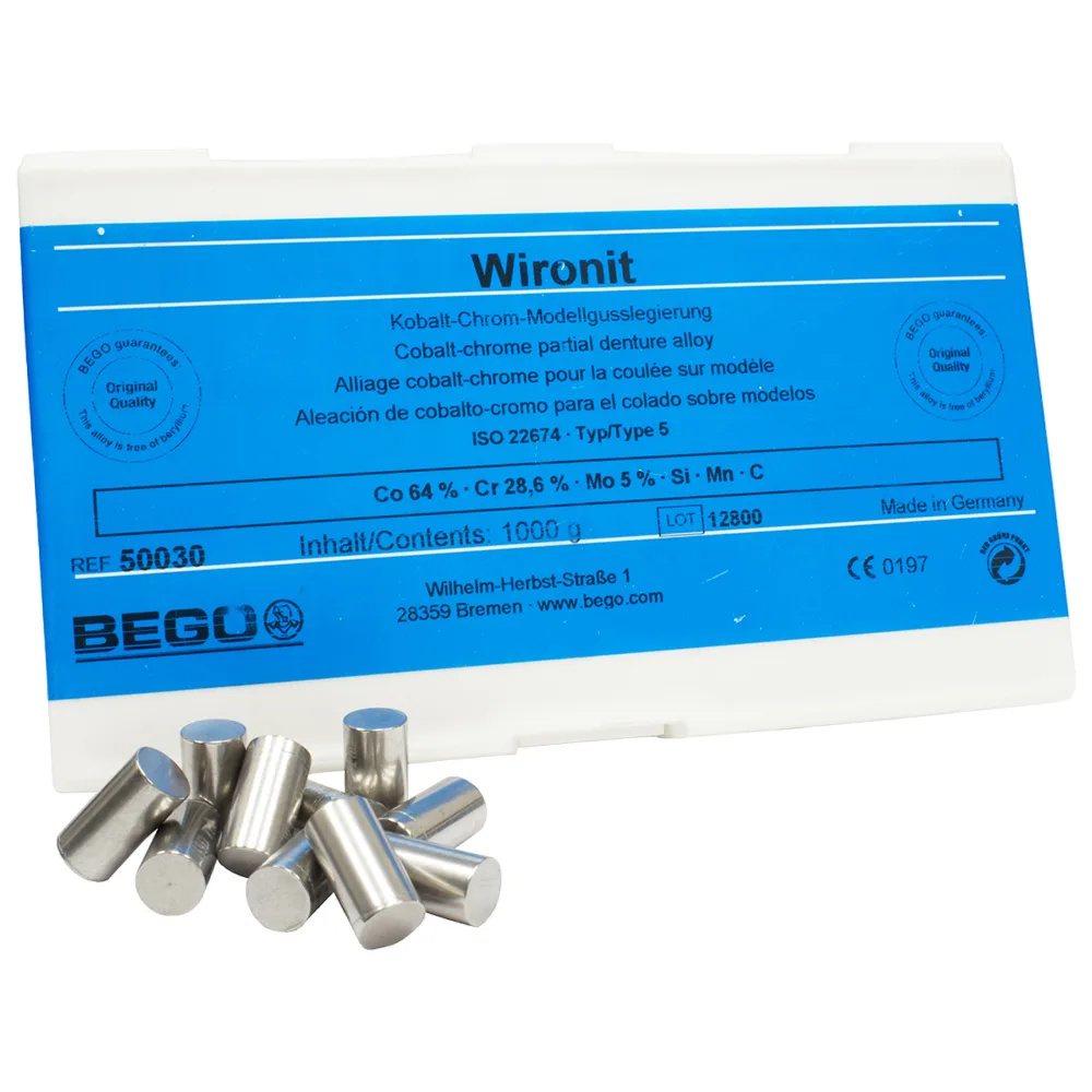 Сплав Wironit extrahard для бюгелей, Co (63%), Cr (30%), Mo (5%) 1кг