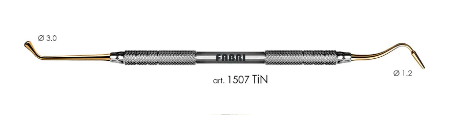 Штопфер-конденсатор 1507 TiN, ручка d 6 мм, Fabri - двусторонний, покрытие нитрид титана