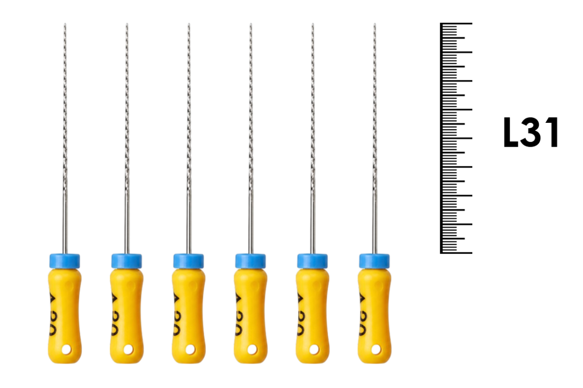 K-Reamer 31мм №20 (6 шт), Dentsply Sirona - ручные файлы, каналорасширители, нержавеющая сталь