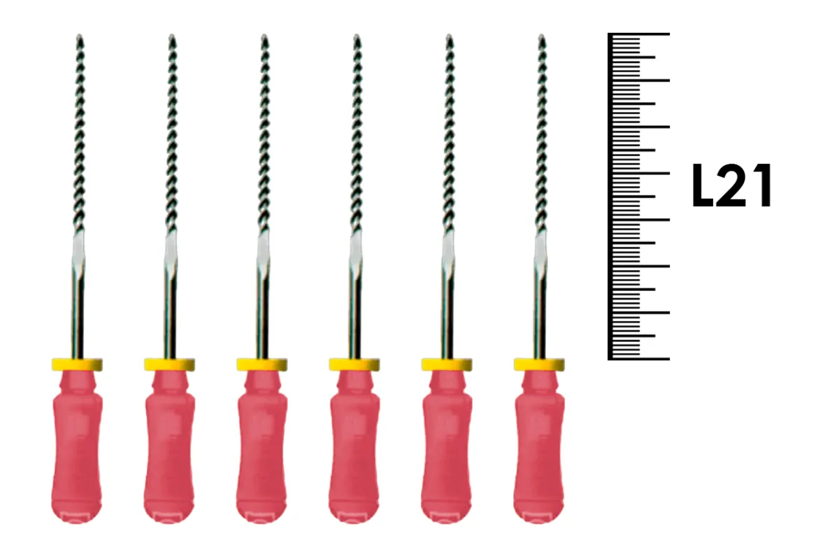 Flexofile Senseus 21мм №06 (6 шт), Dentsply Sirona - ручные файлы, каналорасширители, укороченный шаг, стерильный блистер