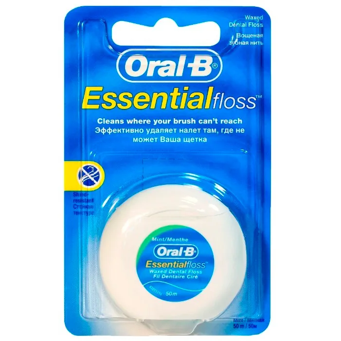 Зубная нить Oral-B Essential Floss вощеная (мятный вкус) 50 м