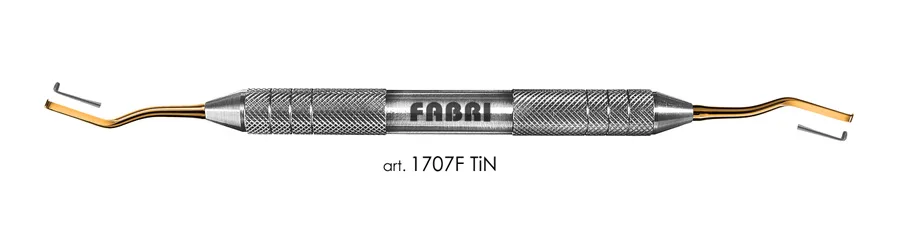 Мотыга 1707F TiN, ручка d 10 мм, Fabri - для удаления зубного камня, покрытие нитрид титана