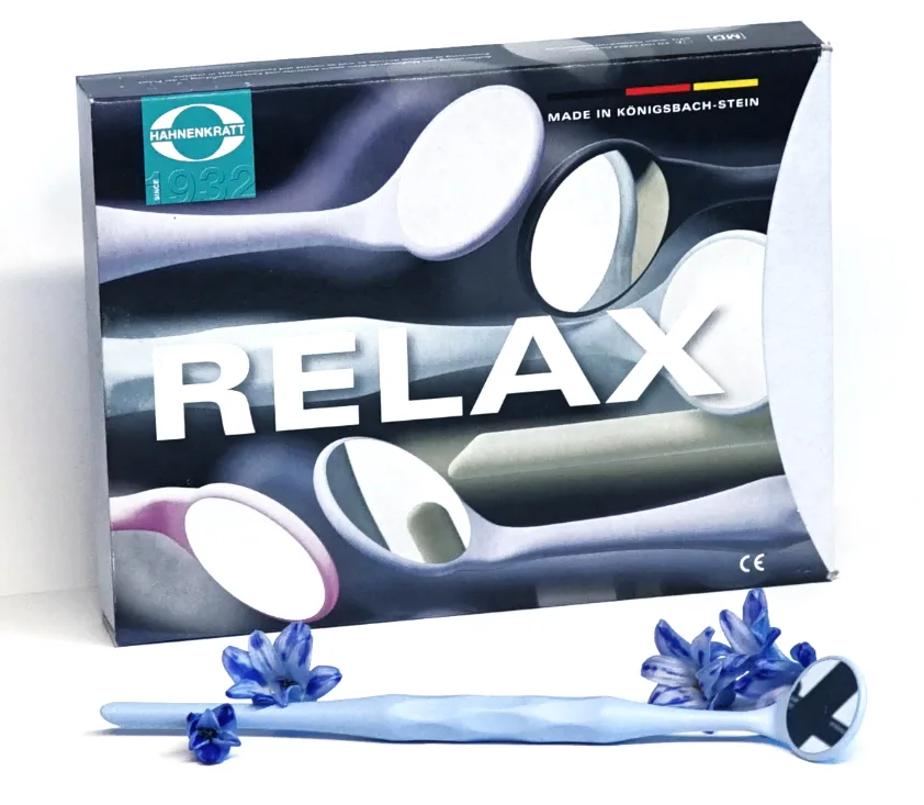 Relax FS Ultra, 22 мм, цвет Pastel Blue, Hahnenkratt - зеркало стоматологическое родиевое ультраяркое с ручкой