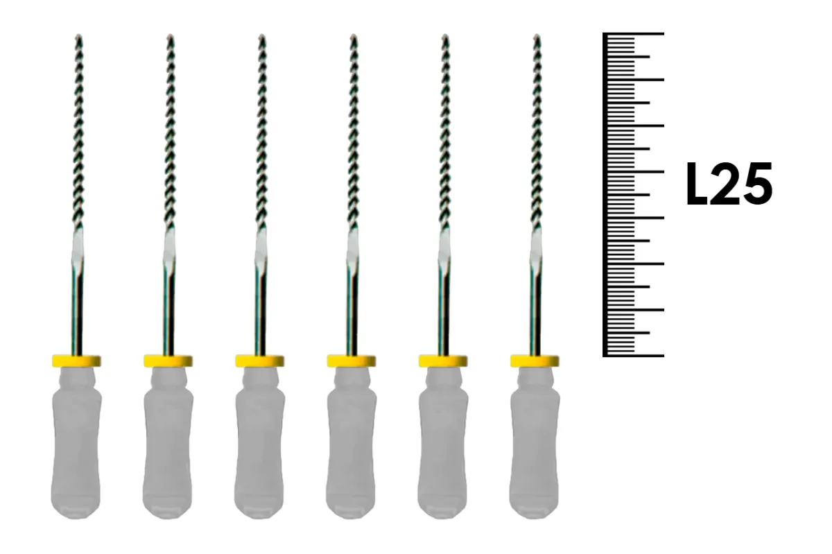 Flexofile Senseus 25мм №08 (6 шт), Dentsply Sirona - ручные файлы, каналорасширители, укороченный шаг, стерильный блистер