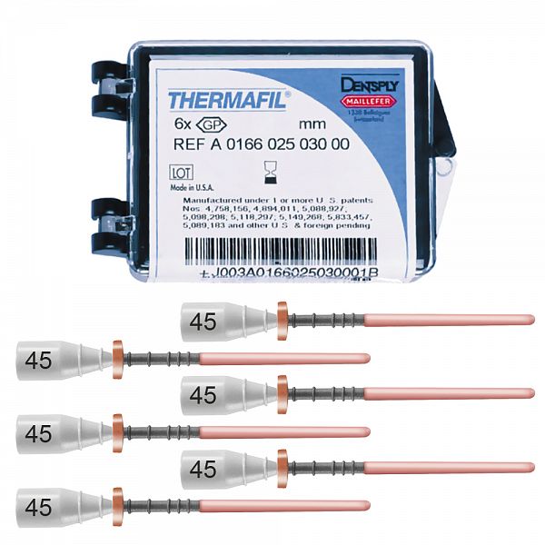 Thermafil - обтураторы (25 мм, ISO 45, 6 шт.)