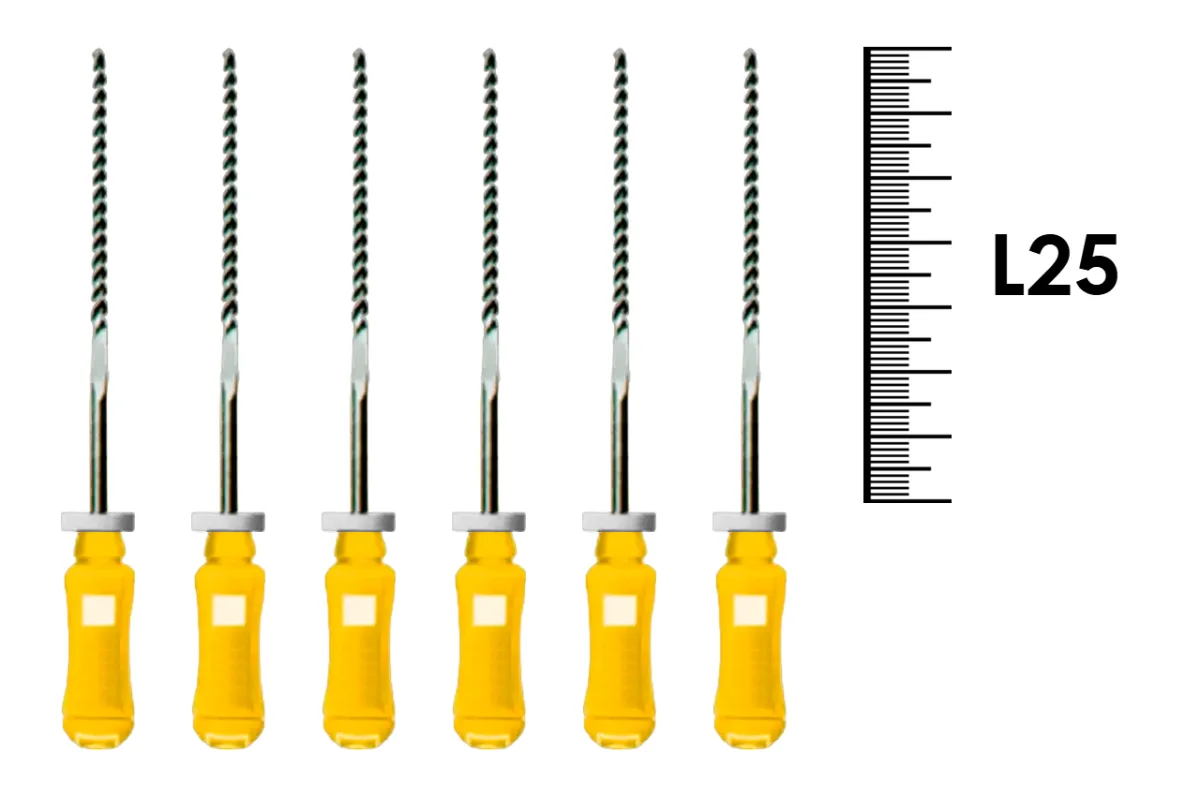 K-Flexofile ReadySteel 25мм №20 (6 шт), Dentsply Sirona - ручные файлы, каналорасширители, укороченный шаг, стерильный блистер
