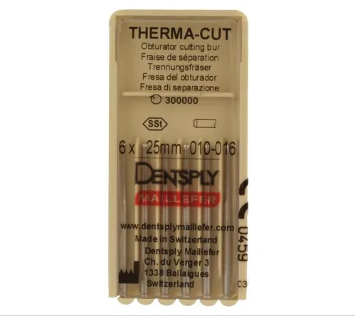 Therma-Cut 25мм №10-16 (6 шт), Dentsply Sirona - эндодонтические боры для обрезания штифтов, ассорти