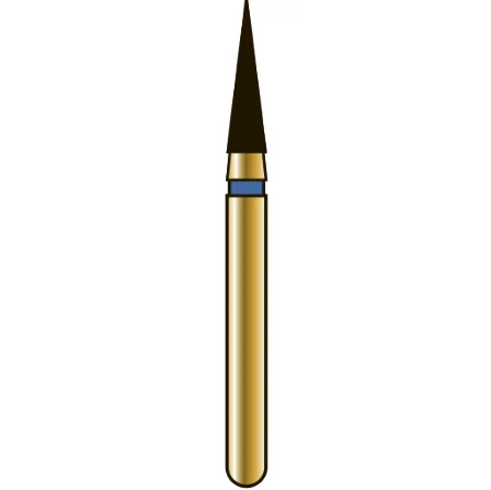 G852 игловидный (пика), длина 6 мм, ISO 016, хвостовик FG ISO 314, зернистость 25, желтое кольцо (5 шт.), Diatech - бор алмазный
